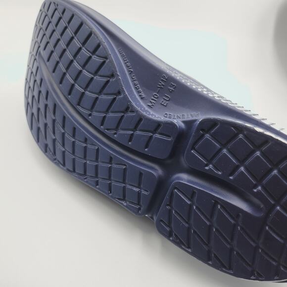 Mens Sz 10 OOFOS Slide Sandals OOahh Sport Lightweight Recovery Navy Matrix 1500